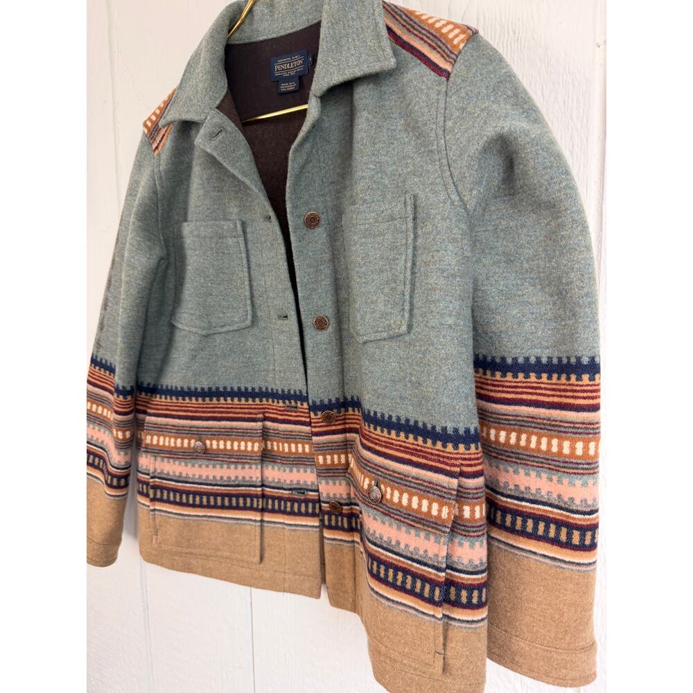 Pendleton Aztec Wool Native Blanket Jacket Womens Small Western Horizons - Picture 3 of 7